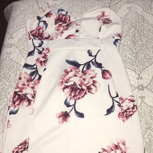 White flower midi dress